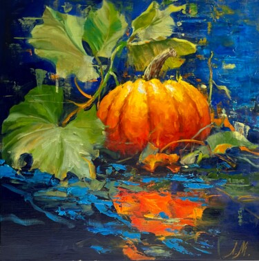 Schilderij getiteld "PUMPKIN'S RADIANCE" door Elena Mashajeva-Agraphiotis, Origineel Kunstwerk, Olie