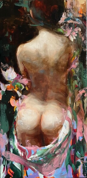 Картина под названием "FEMININE BEAUTY/NUDE" - Elena Mashajeva-Agraphiotis, Подлинное произведение искусства, Масло
