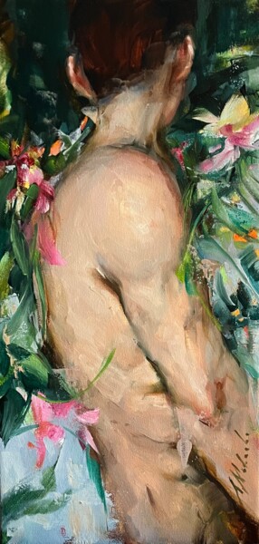 Pintura intitulada "ORCHID BOY / TORSO…" por Elena Mashajeva-Agraphiotis, Obras de arte originais, Óleo