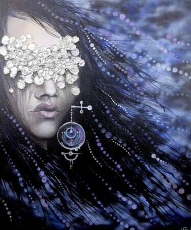 Картина под названием "Tempest" - Elena Mi, Подлинное произведение искусства, Акрил Установлен на Деревянная рама для носилок