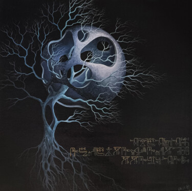 Картина под названием "Endless mysteries o…" - Elena Mi, Подлинное произведение искусства, Акрил Установлен на Деревянная ра…