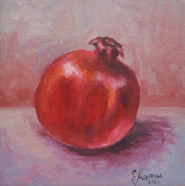 Painting titled "Pomegranate Oil Pai…" by Elena Miftakhova, Original Artwork, Oil