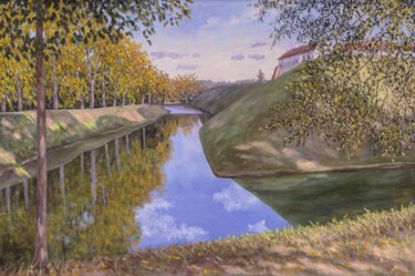 Painting titled "Несвижский парк" by Elena Moiseenko Belarus, Original Artwork, Oil