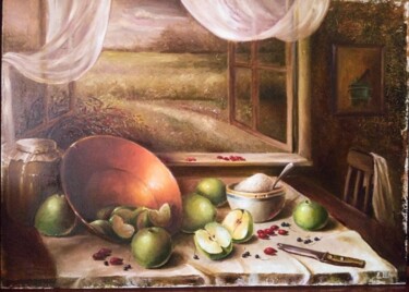 Painting titled "Яблочное варенье" by Elena Moiseenko, Original Artwork, Oil