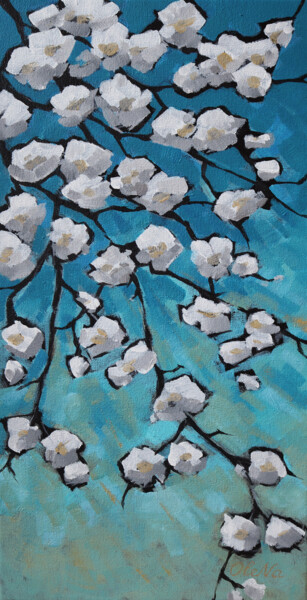 Ζωγραφική με τίτλο "Spring" από Елена Наконечная, Αυθεντικά έργα τέχνης, Ακρυλικό Τοποθετήθηκε στο Ξύλινο φορείο σκελετό