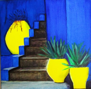 Malerei mit dem Titel "Jardin Majorelle Ma…" von Elena Nasonova, Original-Kunstwerk, Acryl