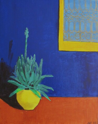 Painting titled "Jardin Majorelle Ma…" by Elena Nasonova, Original Artwork, Acrylic