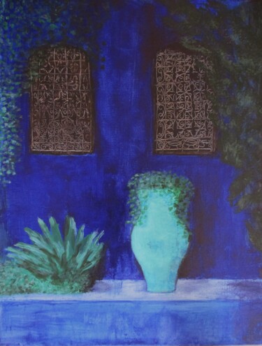 Malarstwo zatytułowany „Le Jardin Majorelle…” autorstwa Elena Nasonova, Oryginalna praca, Akryl