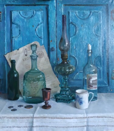 Malerei mit dem Titel "Лампа" von Elena Nikolaeva, Original-Kunstwerk, Öl