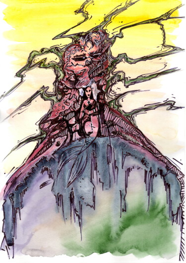 Картина под названием "Сила рода" - Елена Орлова, Подлинное произведение искусства, Акварель