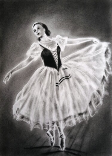 Painting titled "Ballerina" by Elena Otieva, Original Artwork, Oil