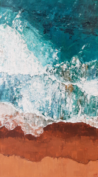 Peinture intitulée "Bottomless ocean №4" par Elena Petrova, Œuvre d'art originale, Huile