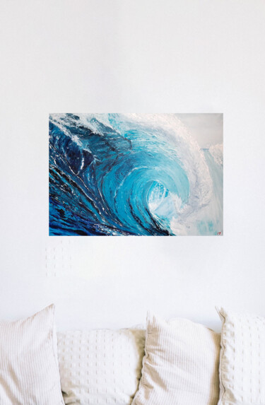 Peinture intitulée "Wave. Ocean" par Elena Petrova, Œuvre d'art originale, Huile
