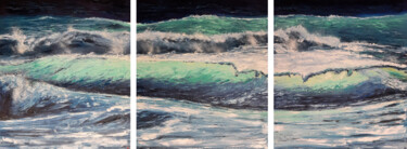 Painting titled "Waves. Ocean №7 (tr…" by Elena Petrova, Original Artwork, Oil