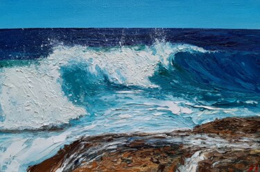 Malarstwo zatytułowany „Storm. Sea is shaki…” autorstwa Elena Petrova, Oryginalna praca, Olej
