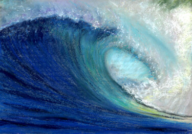 Malerei mit dem Titel "Navy wave(Pastel)" von Elena Petrova, Original-Kunstwerk, Pastell