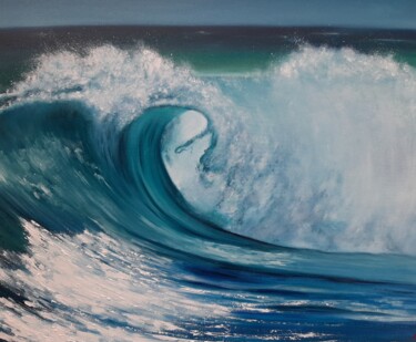 Painting titled "Wave №16" by Elena Petrova, Original Artwork, Oil