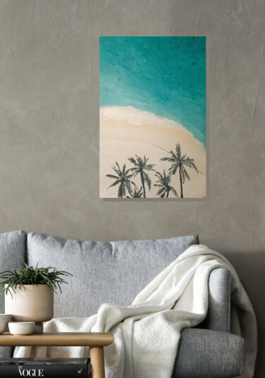 Painting titled "Palm Trees №1(SOLD)" by Elena Petrova, Original Artwork, Oil