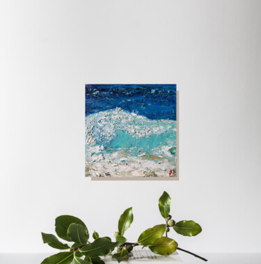 Картина под названием "Sapphire wave №3(SO…" - Elena Petrova, Подлинное произведение искусства, Масло