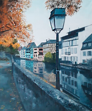Schilderij getiteld "Strasbourg" door Elena Petrova, Origineel Kunstwerk, Olie