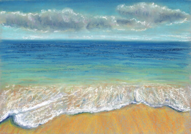 Dessin intitulée "Sea №5(Pastel)" par Elena Petrova, Œuvre d'art originale, Pastel
