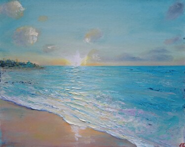 Painting titled "Sea №4" by Elena Petrova, Original Artwork, Oil