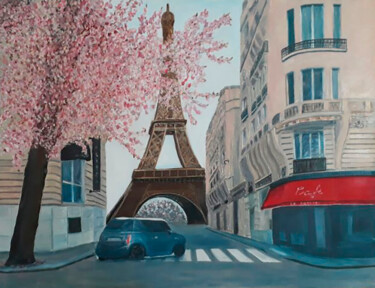 Painting titled "Morning in Paris" by Elena Petrova, Original Artwork, Oil