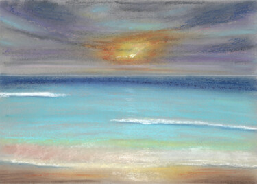 Рисунок под названием "Sea №17(Pastel)" - Elena Petrova, Подлинное произведение искусства, Пастель