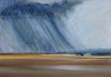 Dessin intitulée "Thunderstorm over t…" par Elena Petrova, Œuvre d'art originale, Pastel