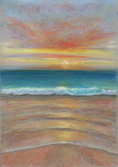 Рисунок под названием "Sea №22(Pastel)" - Elena Petrova, Подлинное произведение искусства, Пастель