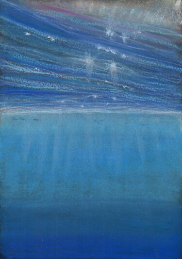 Drawing titled "Waves depth(Pastel)" by Elena Petrova, Original Artwork, Pastel