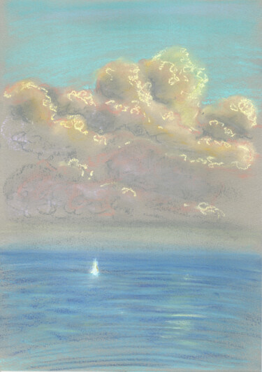 Рисунок под названием "Sea №30(Pastel)" - Elena Petrova, Подлинное произведение искусства, Пастель