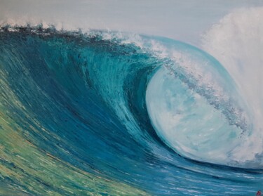 Painting titled "Vivid wave №15" by Elena Petrova, Original Artwork, Oil