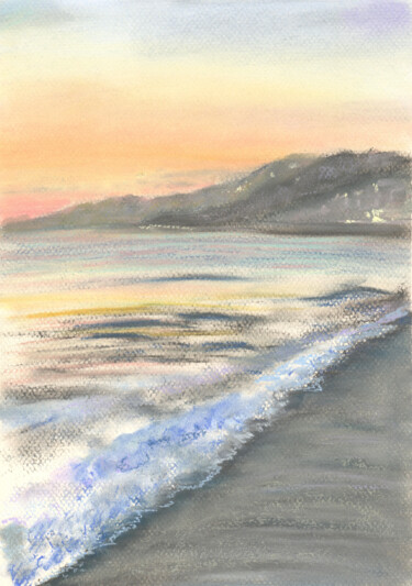 Drawing titled "Sea №36(Pastel)" by Elena Petrova, Original Artwork, Pastel