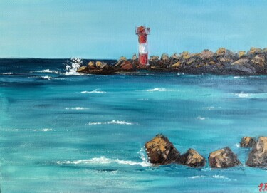 Painting titled "Lighthouse. Sochi" by Elena Petrova, Original Artwork, Oil