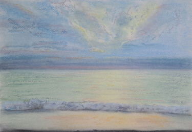 Drawing titled "Sea №38(Pastel)" by Elena Petrova, Original Artwork, Pastel