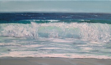 Pittura intitolato "Turquoise wave №5" da Elena Petrova, Opera d'arte originale, Olio