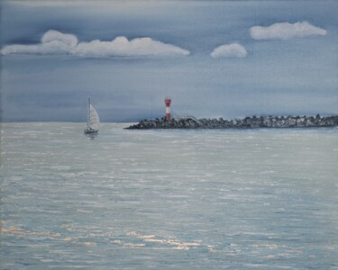 Painting titled "Lighthouse №3" by Elena Petrova, Original Artwork, Oil