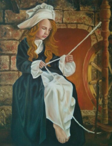 Painting titled "" Cinderella " Chil…" by Elena Pimenova, Original Artwork, Oil