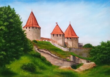 Schilderij getiteld "Bendery fortress." door Elena Pimenova, Origineel Kunstwerk, Olie