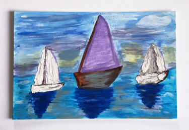 Ζωγραφική με τίτλο "Кораблики" από Елена Пинигина, Αυθεντικά έργα τέχνης, Ακρυλικό