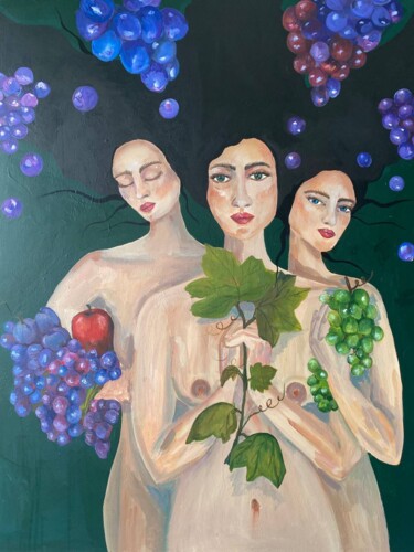Malerei mit dem Titel "The vine" von Elena Pitermann, Original-Kunstwerk, Acryl