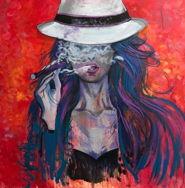 Painting titled "Woman" by Elena Podmarkowa, Original Artwork, Acrylic