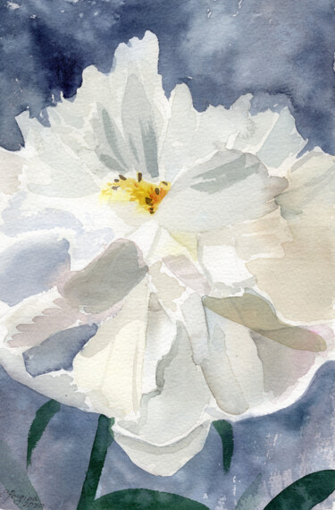 Картина под названием "Magic flower" - Elena Poigina, Подлинное произведение искусства, Акварель