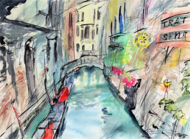 Peinture intitulée "Venice" par Elena Poigina, Œuvre d'art originale, Aquarelle
