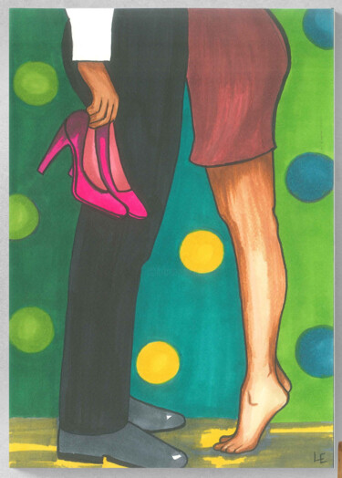 Digitale Kunst mit dem Titel "Couple in love dati…" von Elena Polak, Original-Kunstwerk, 2D digitale Arbeit