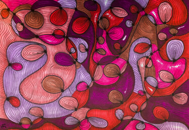 Desenho intitulada "Large abstract flor…" por Elena Polak, Obras de arte originais, Trabalho Digital 2D