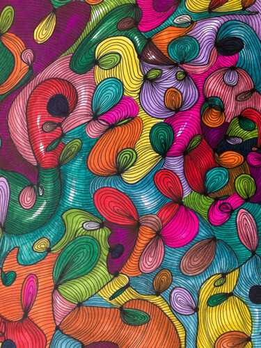 Tekening getiteld "Viva Magenta large…" door Elena Polak, Origineel Kunstwerk, Digitale afdruk