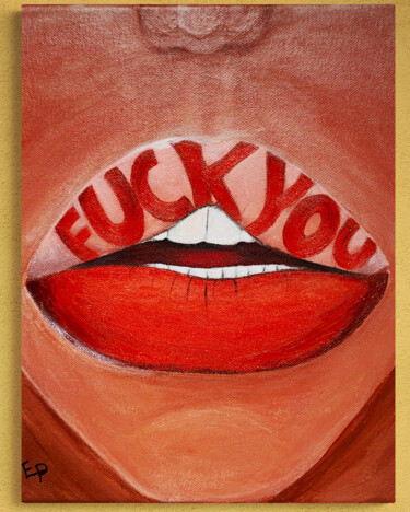 Digital Arts titled "Red lips - Print on…" by Elena Polak, Original Artwork, 2D Digital Work