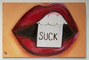 Digitale Kunst mit dem Titel "Red lips huge pop a…" von Elena Polak, Original-Kunstwerk, 2D digitale Arbeit